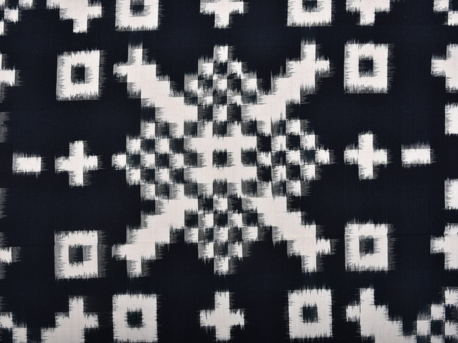 Black Pochampally Ikat Cotton Handloom Bedsheet with Allover Design 90 x 108 Inches No Pillow Covers bd0060