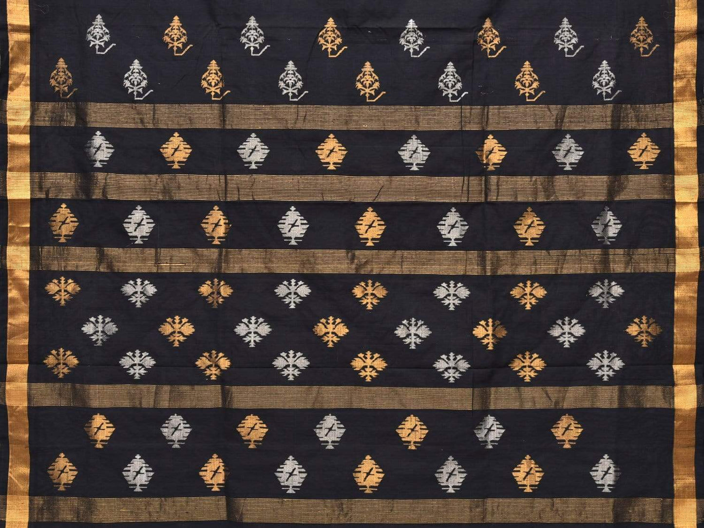 Black Uppada Cotton Handloom Saree with Assorted Buta Pallu Design u1632