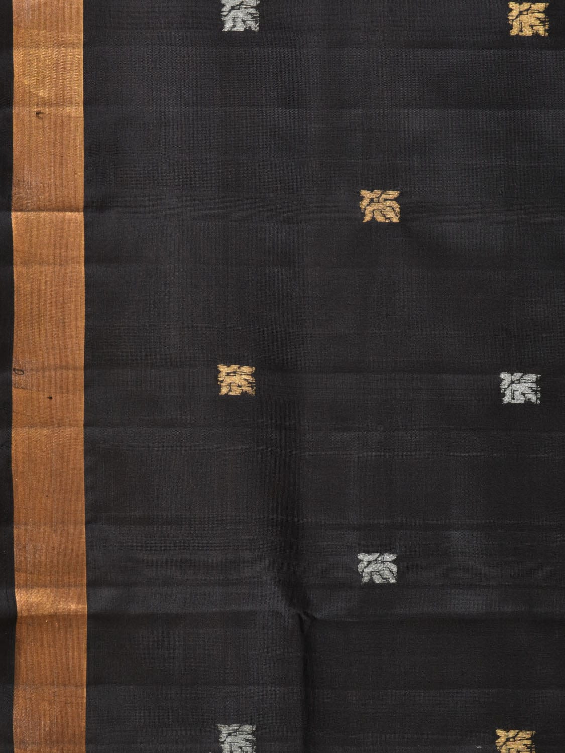 Black Uppada Silk Handloom Saree with Floral and Birds Pallu Design u2071