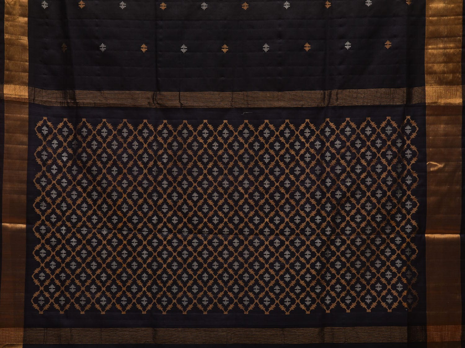 Black Uppada Silk Handloom Saree with Jamdani Pallu Design u1944