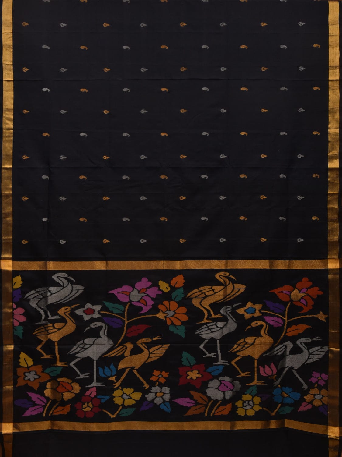 Black Uppada Silk Handloom Saree with Rich Pallu Design u1936