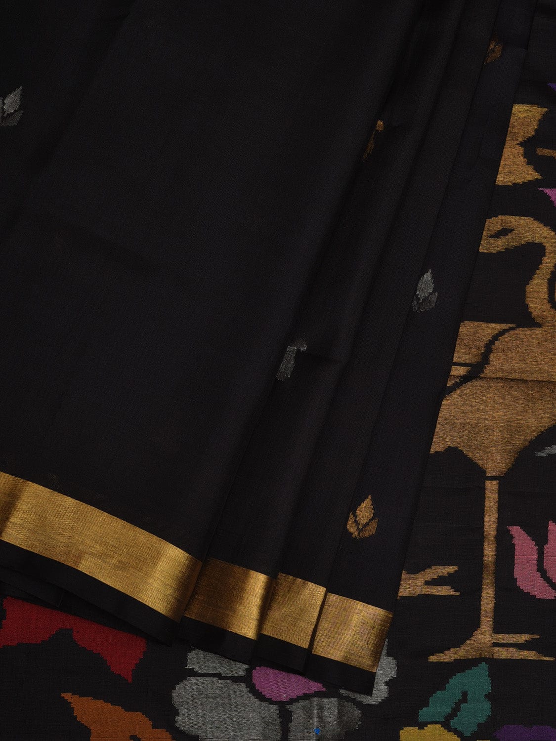 Black Uppada Silk Handloom Saree with Rich Pallu Design u1936