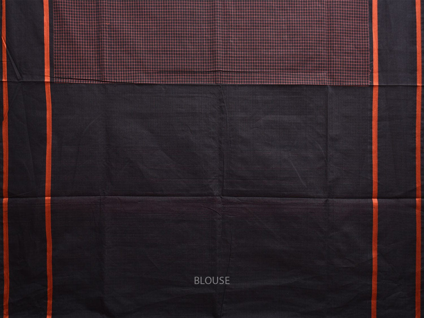 Black Venkatagiri Cotton Saree with Checks and Strips Pallu Design v0084