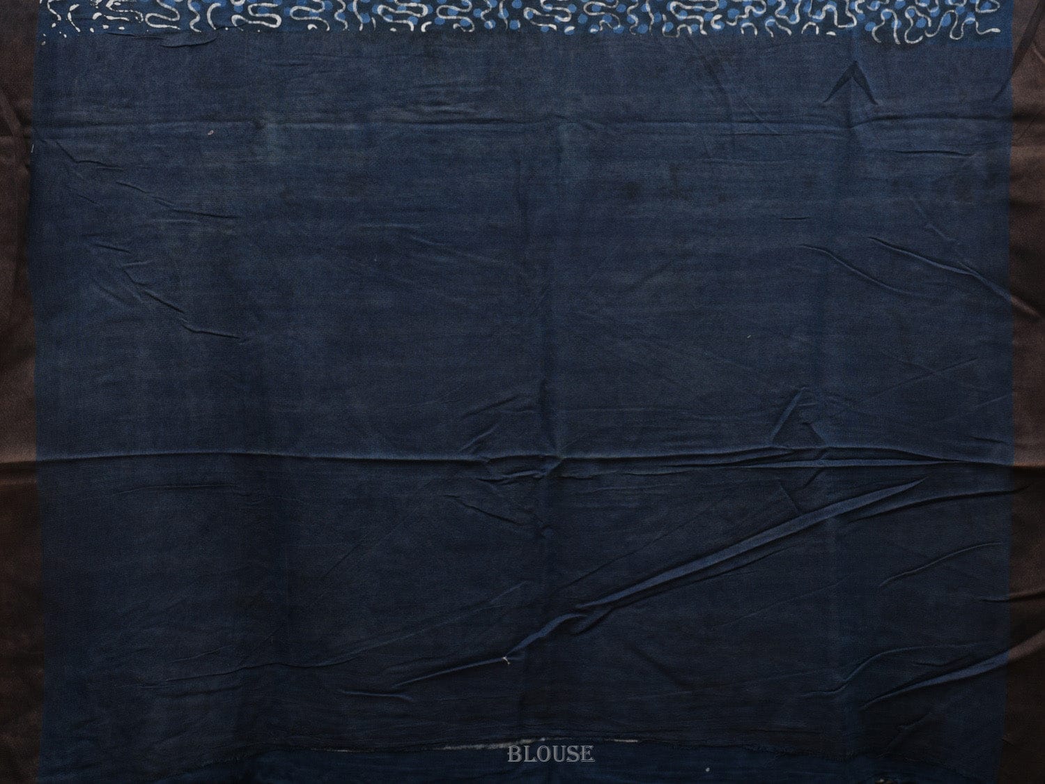 Blue and Black Printed Cotton Handloom Saree with All Over and Strips Pallu Design o0310