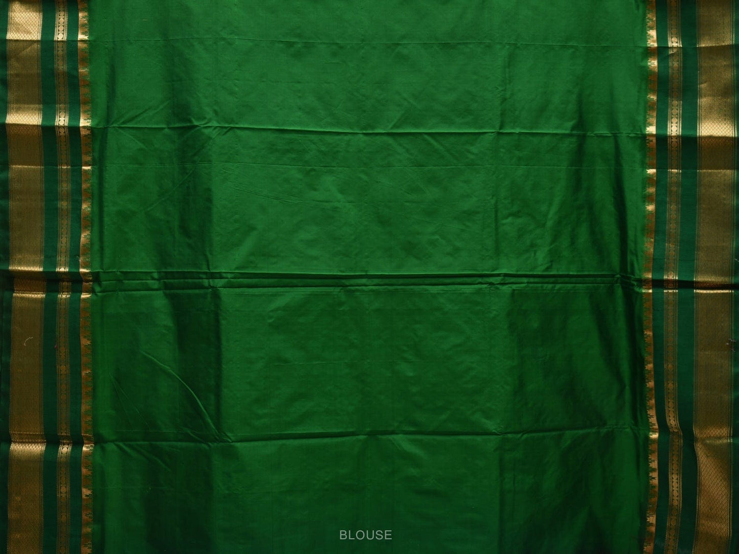 Blue and Green Gadwal Silk Handloom Saree with Checks Design g0286