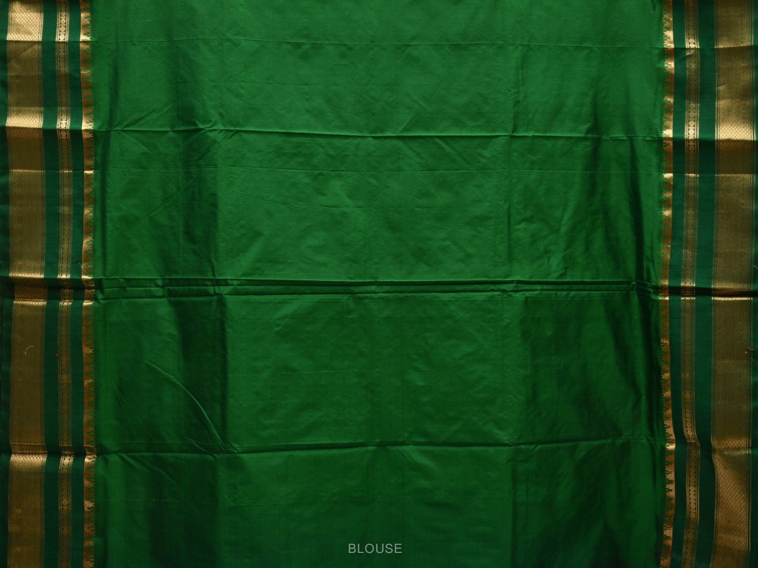 Blue and Green Gadwal Silk Handloom Saree with Checks Design g0286