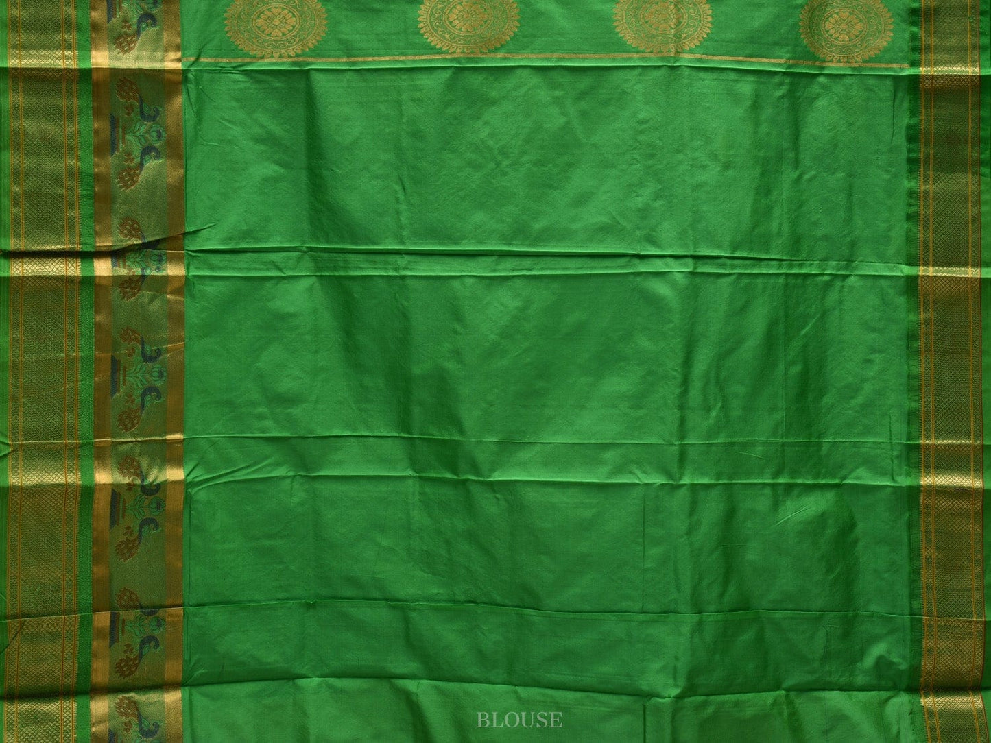 Blue and Green Paithani Silk Handloom Saree with Pallu and Border Design p0417