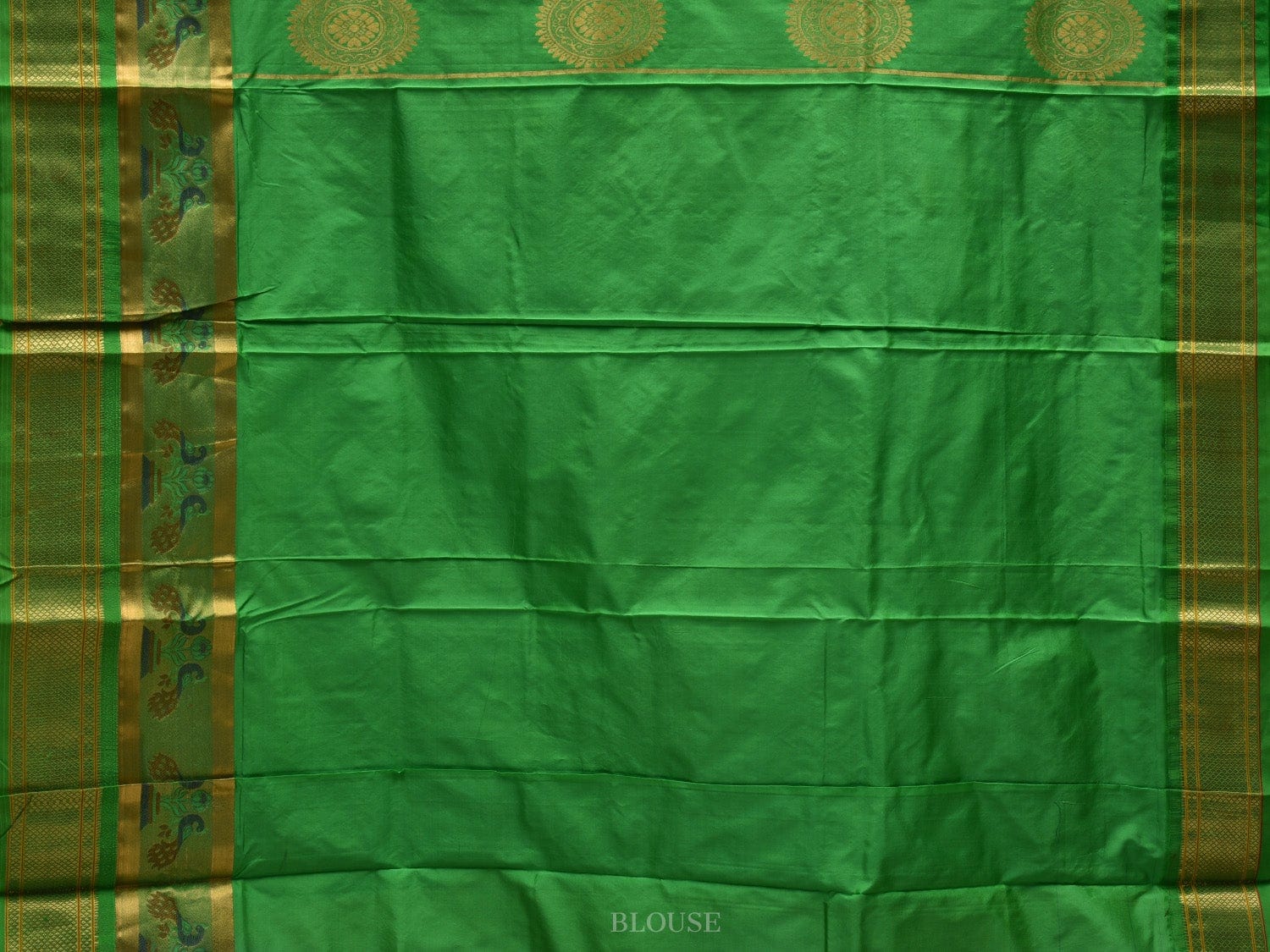 Blue and Green Paithani Silk Handloom Saree with Pallu and Border Design p0417