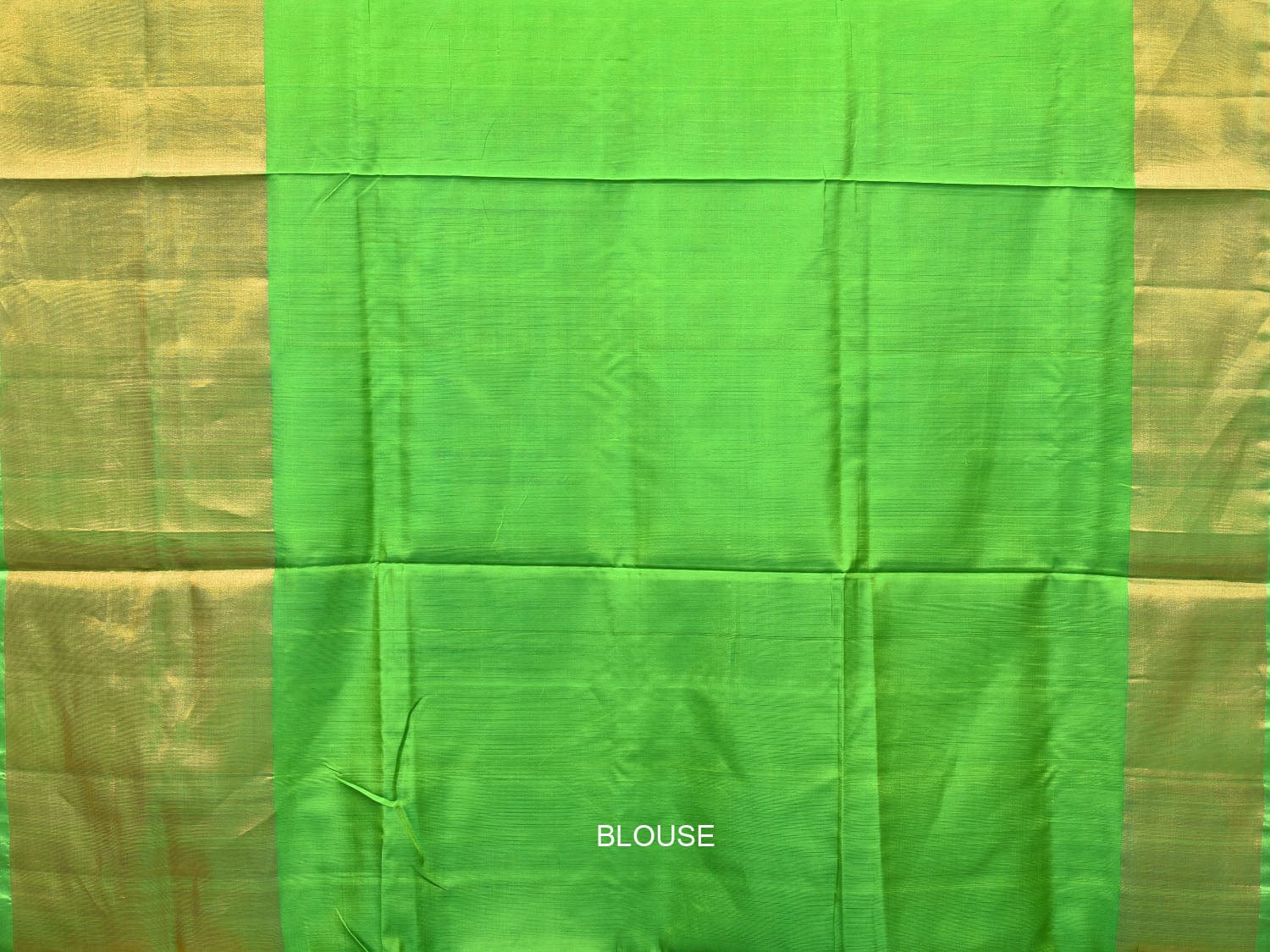 Blue and Green Uppada Silk Handloom Plain Saree with Big Border Design u1986