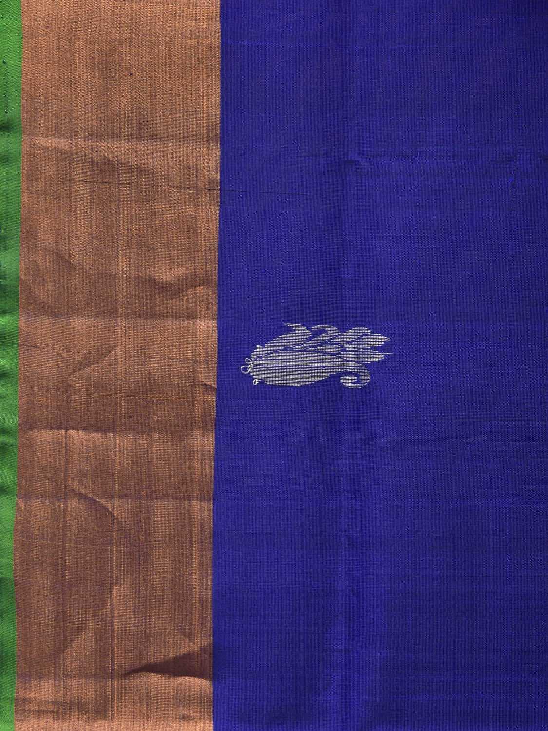 Blue and Green Uppada Silk Handloom Saree with Buta Design u1982