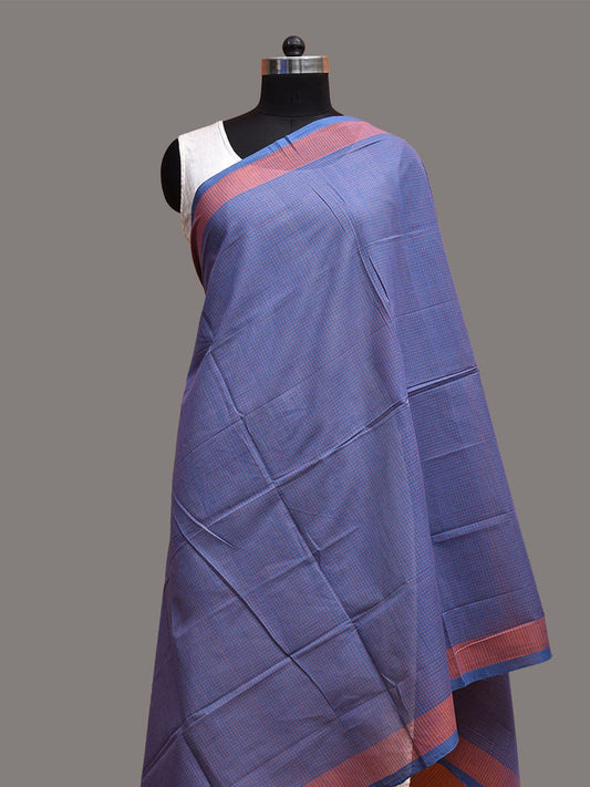 Blue and Mustard Mangalgiri Cotton Dupatta with Checks Design ds3733