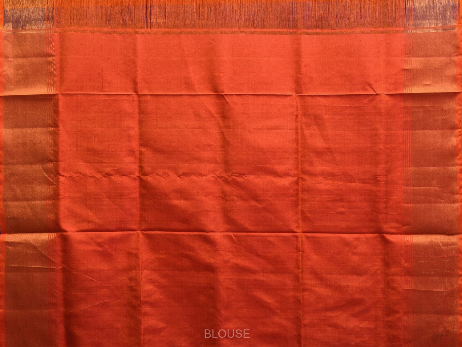 Blue and Orange Uppada Plain Silk Handloom Saree with Contrast Pallu Design u2238
