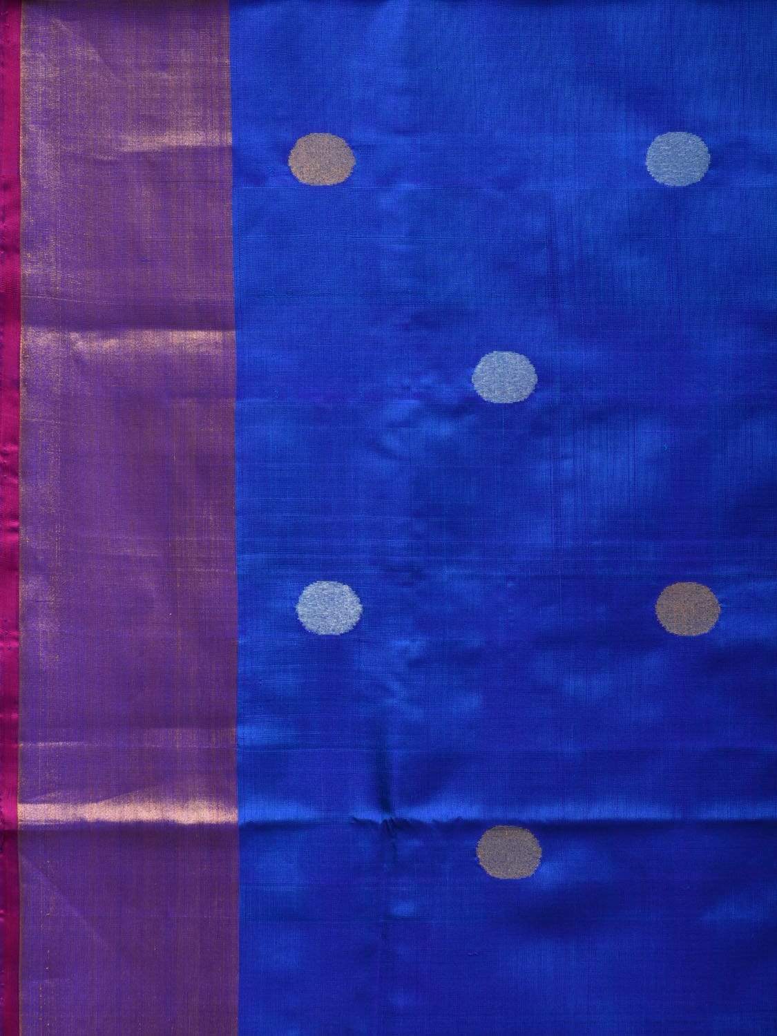 Blue and Pink Uppada Silk Handloom Saree with Peacocks Pallu Design u1790