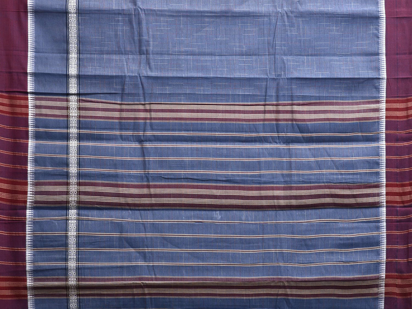 Blue and Purple Narayanpet Cotton Handloom Saree with Big Border Design No Blouse np1146