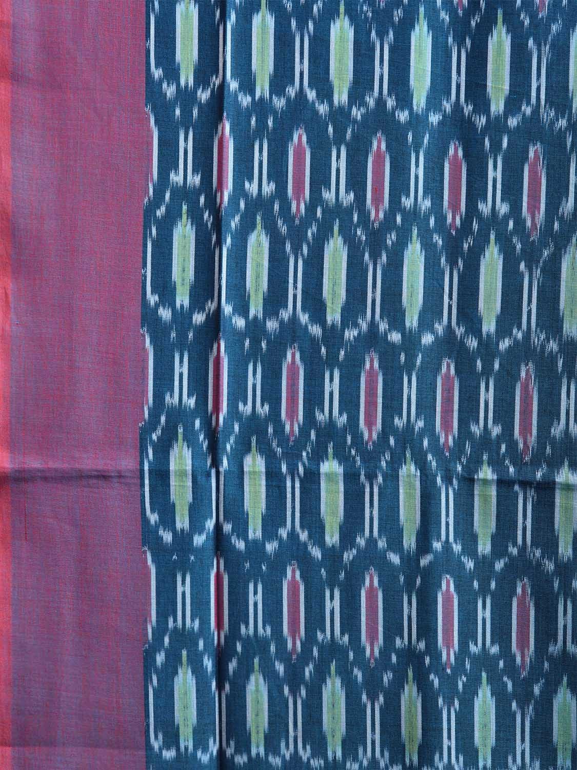 Blue and Purple Pochampally Ikat Cotton Handloom Saree with All Over Grill Design No Blouse i0912