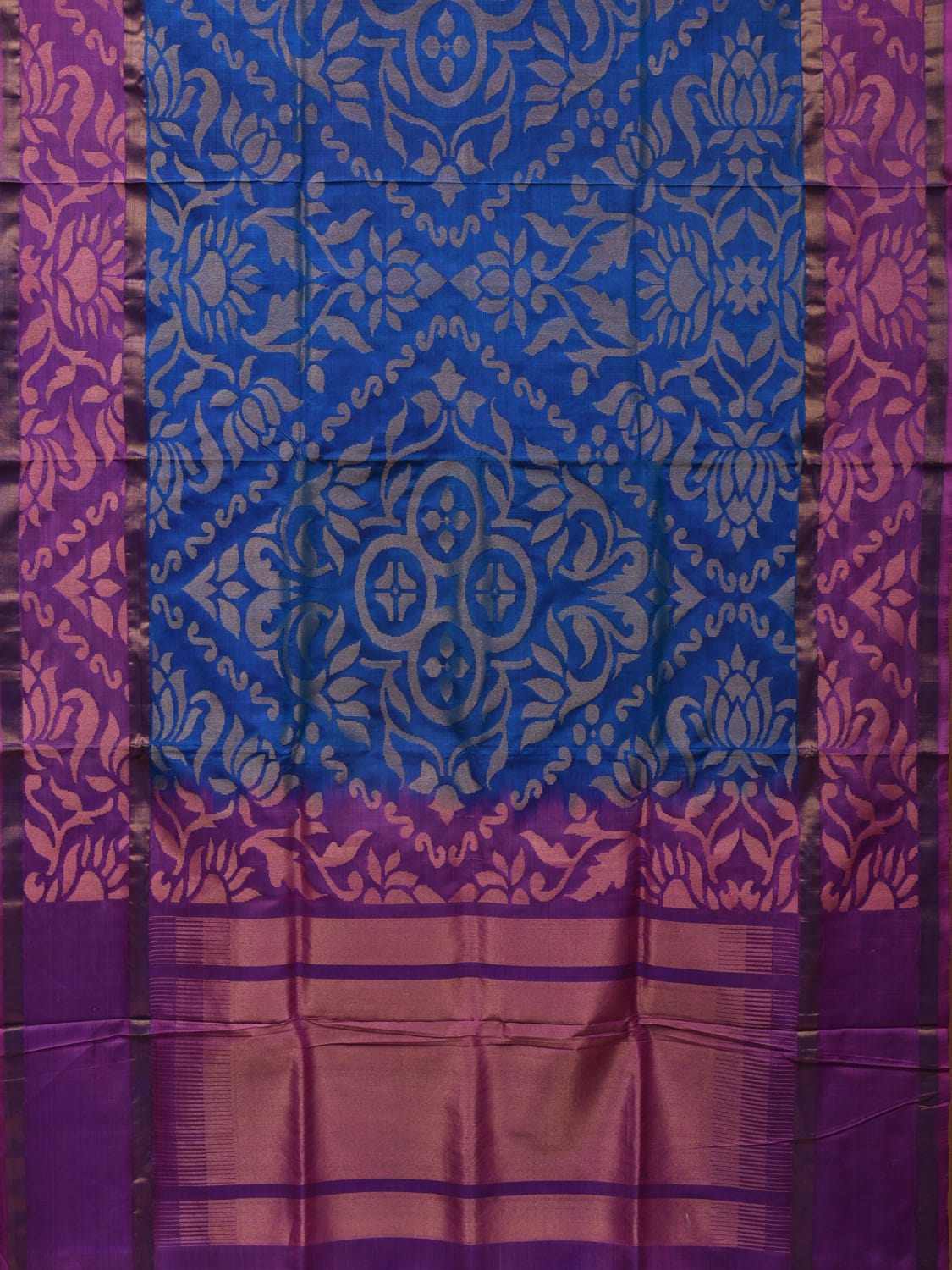 Blue and Purple Uppada Silk Handloom Saree with All Over Design u1956