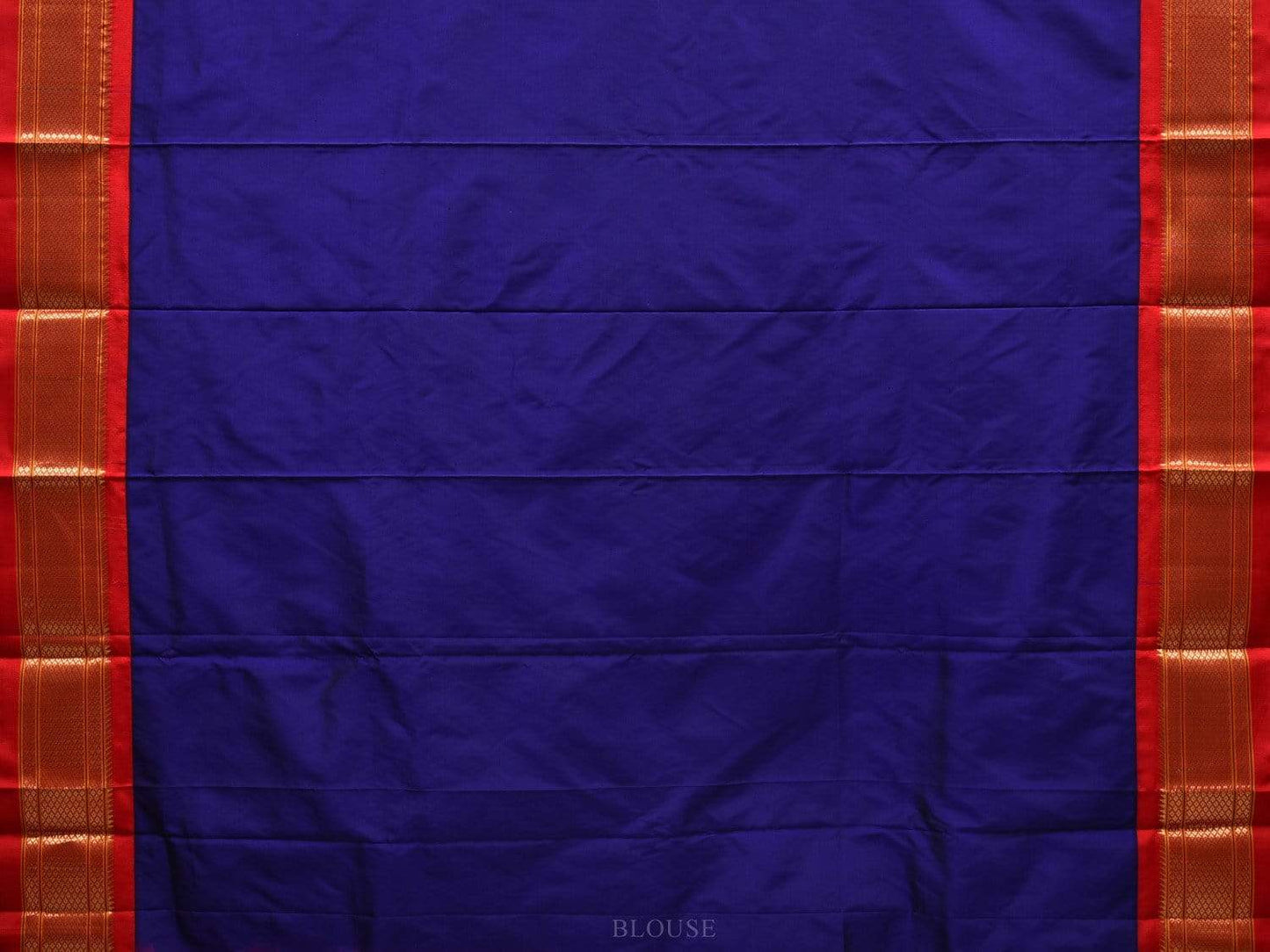 Blue and Red Paithani Silk Handloom Saree with Pallu Design p0378