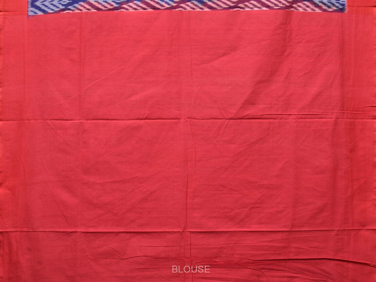 Blue and Red Pochampally Ikat Cotton Handloom Saree with All Over Design i0788
