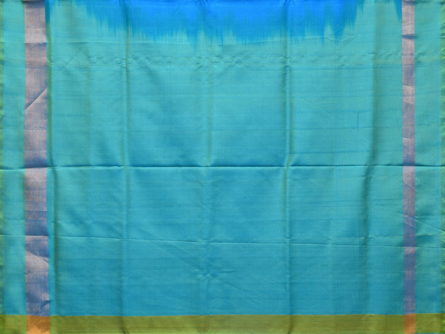 Blue and Sea Blue Uppada Silk Handloom Plain Saree with Contrast Pallu Design u2119
