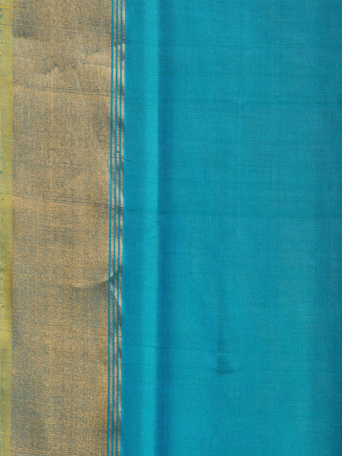 Blue and Sea Green Uppada Silk Handloom Plain Saree with Contrast Pallu Design u2353
