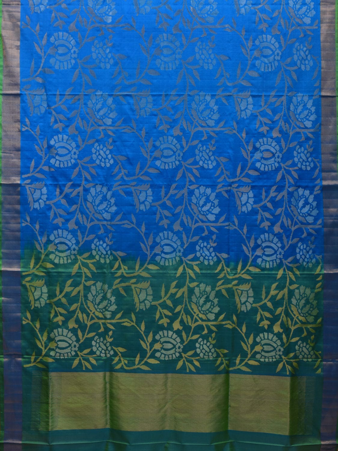 Blue and Sea Green Uppada Silk Handloom Saree with All Over Design u1924