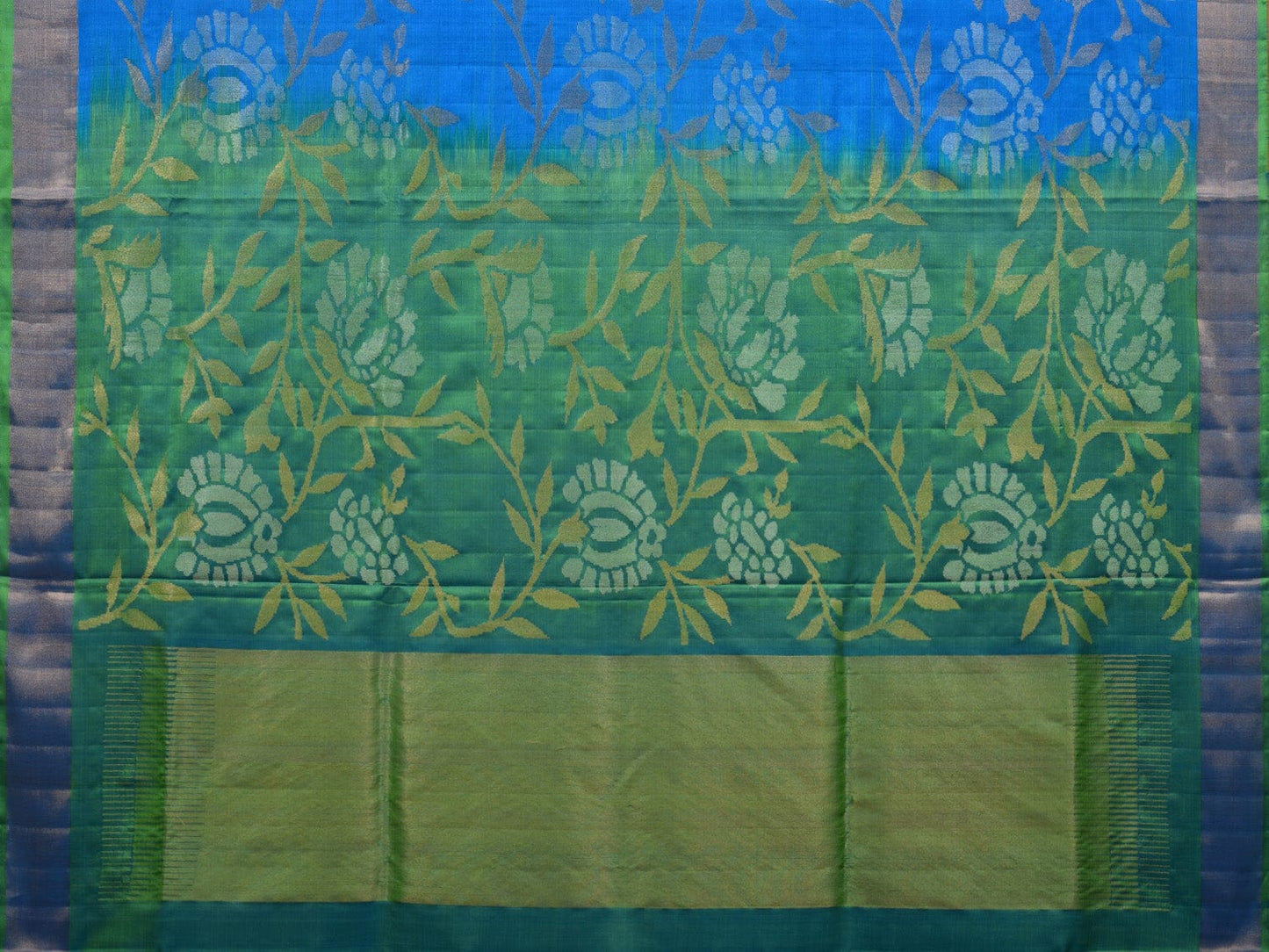 Blue and Sea Green Uppada Silk Handloom Saree with All Over Design u1924