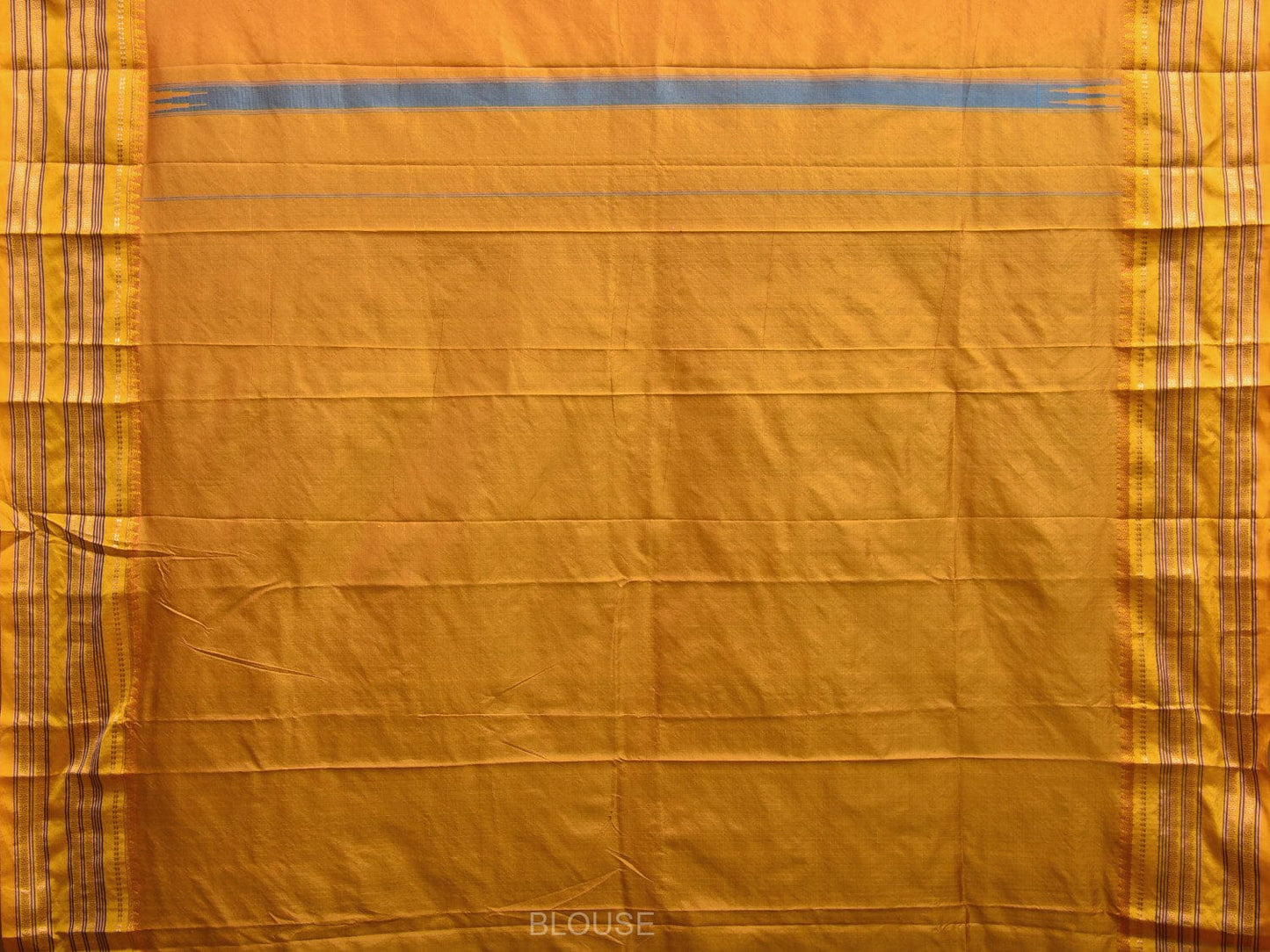 Blue and Yellow Narayanpet Silk Handloom Saree with Checks Design np0936