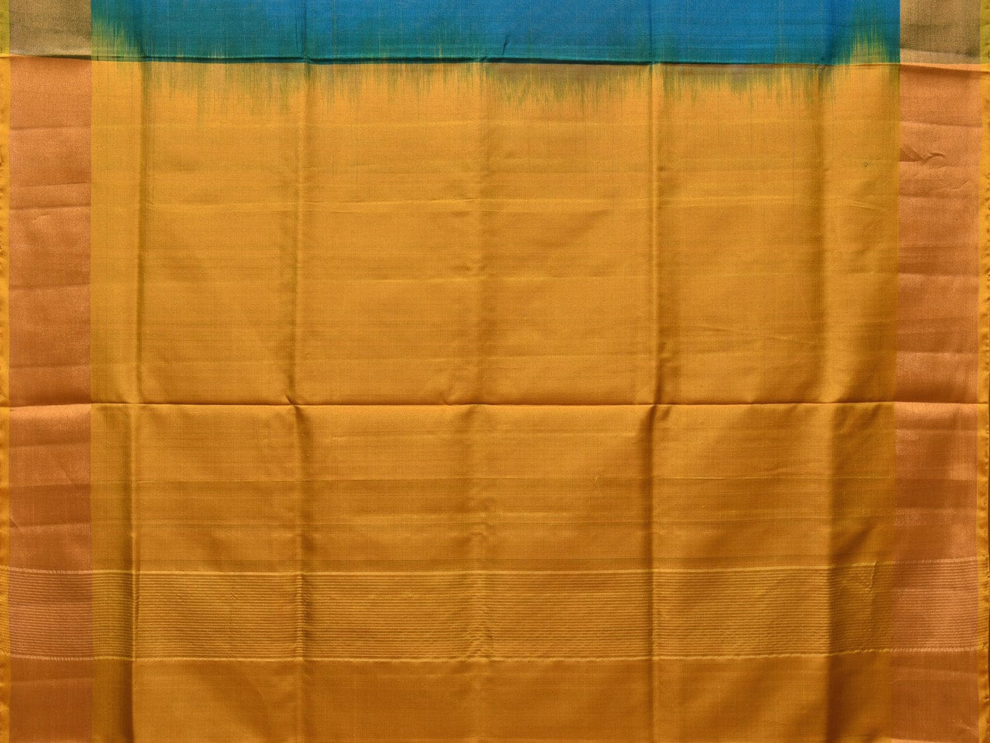 Blue and Yellow Uppada Silk Handloom Plain Saree with Contrast Pallu Design u2146