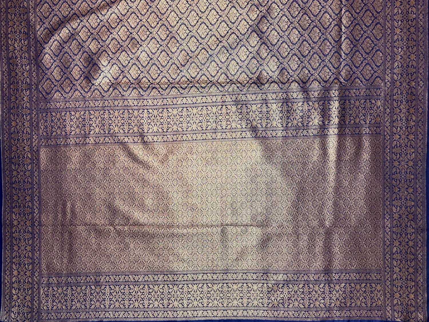 Blue  Antique Zari Banaras Katan Intricate Allover Brocade Saree with  Border and Pallu Design b0307ds