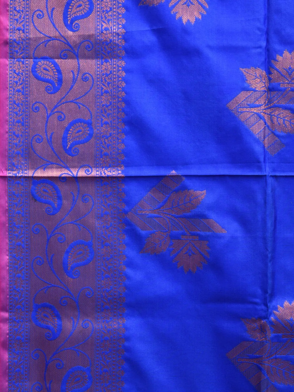 Blue Banaras Katan Silk Saree with Border and Body Butta Design b0059ds