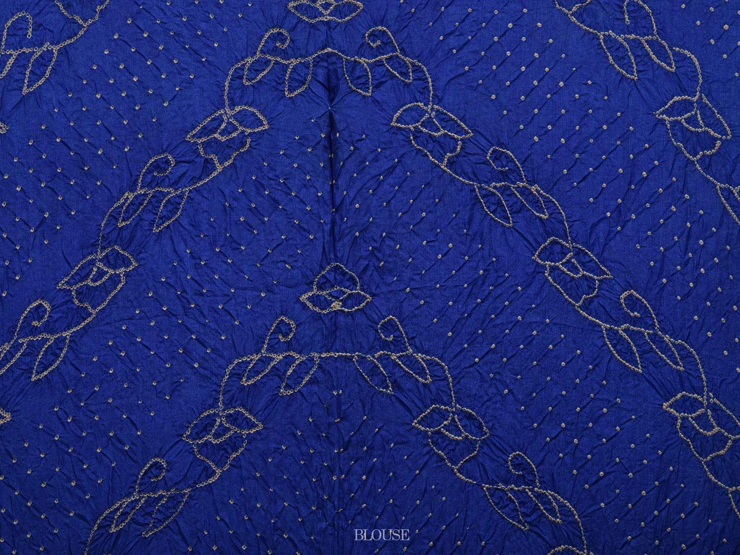 Blue Bandhani Kalamkari Tussar Handloom Saree with Pallu and Border Design bn0243