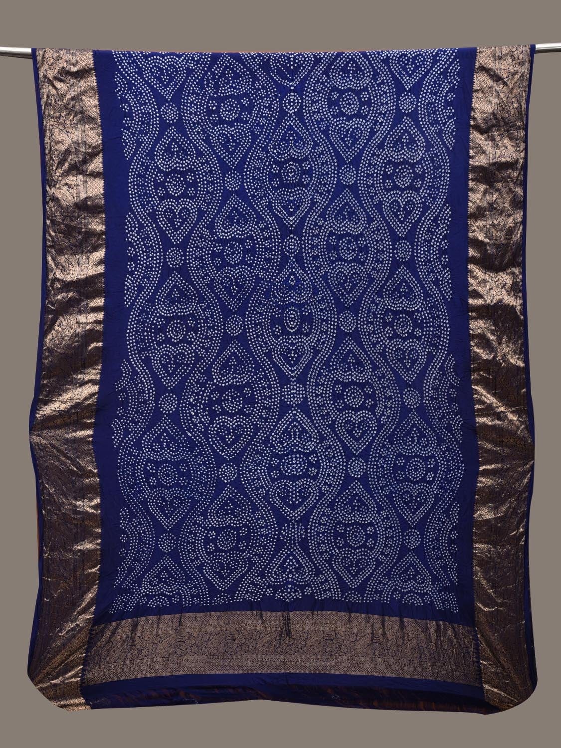 Blue Bandhani Kanchipuram Silk Handloom Dupatta with Border and Body Design ds2634