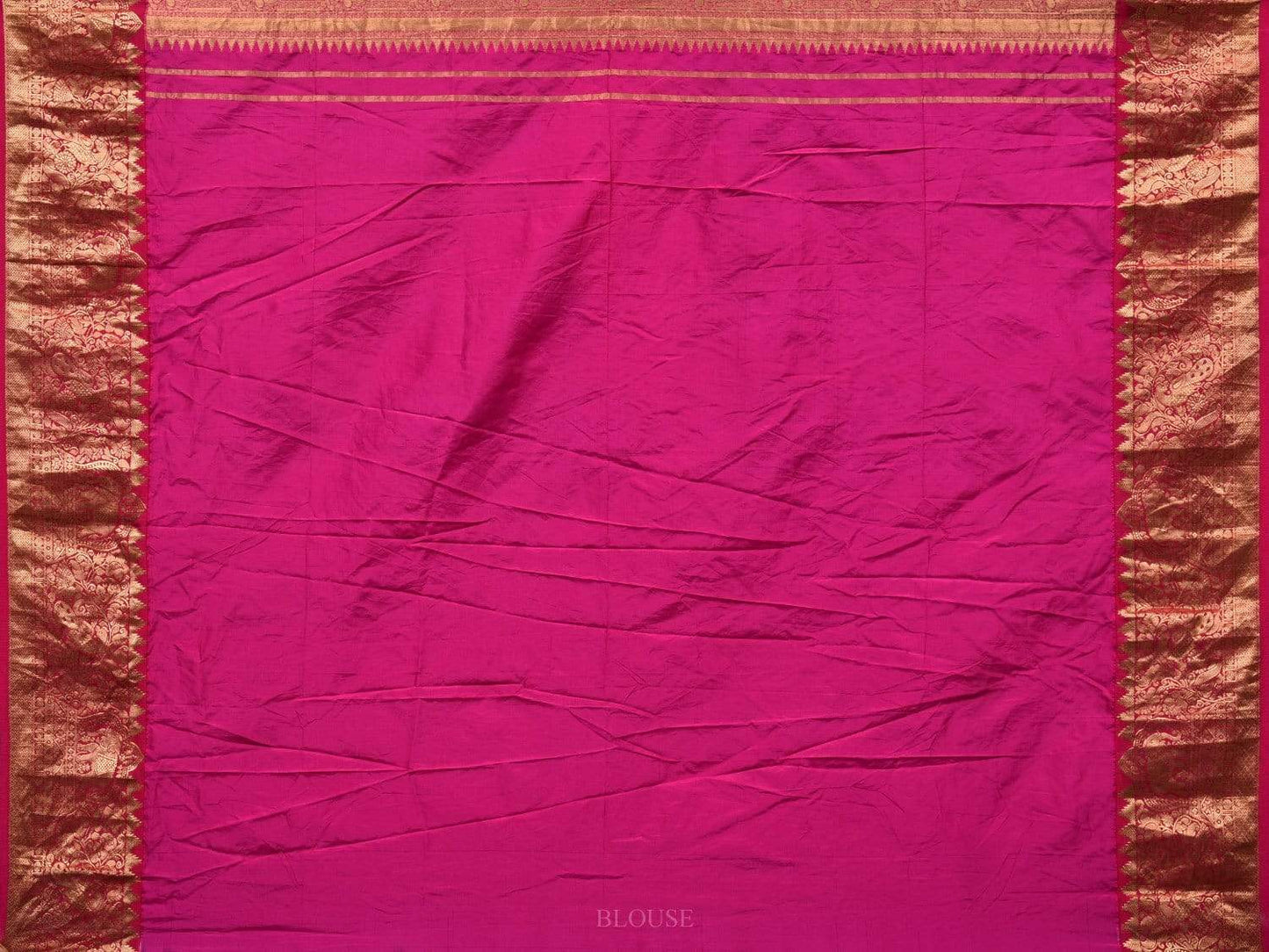 Blue Bandhani Kanchipuram Silk Handloom Saree with Buta and Border Design bn0270