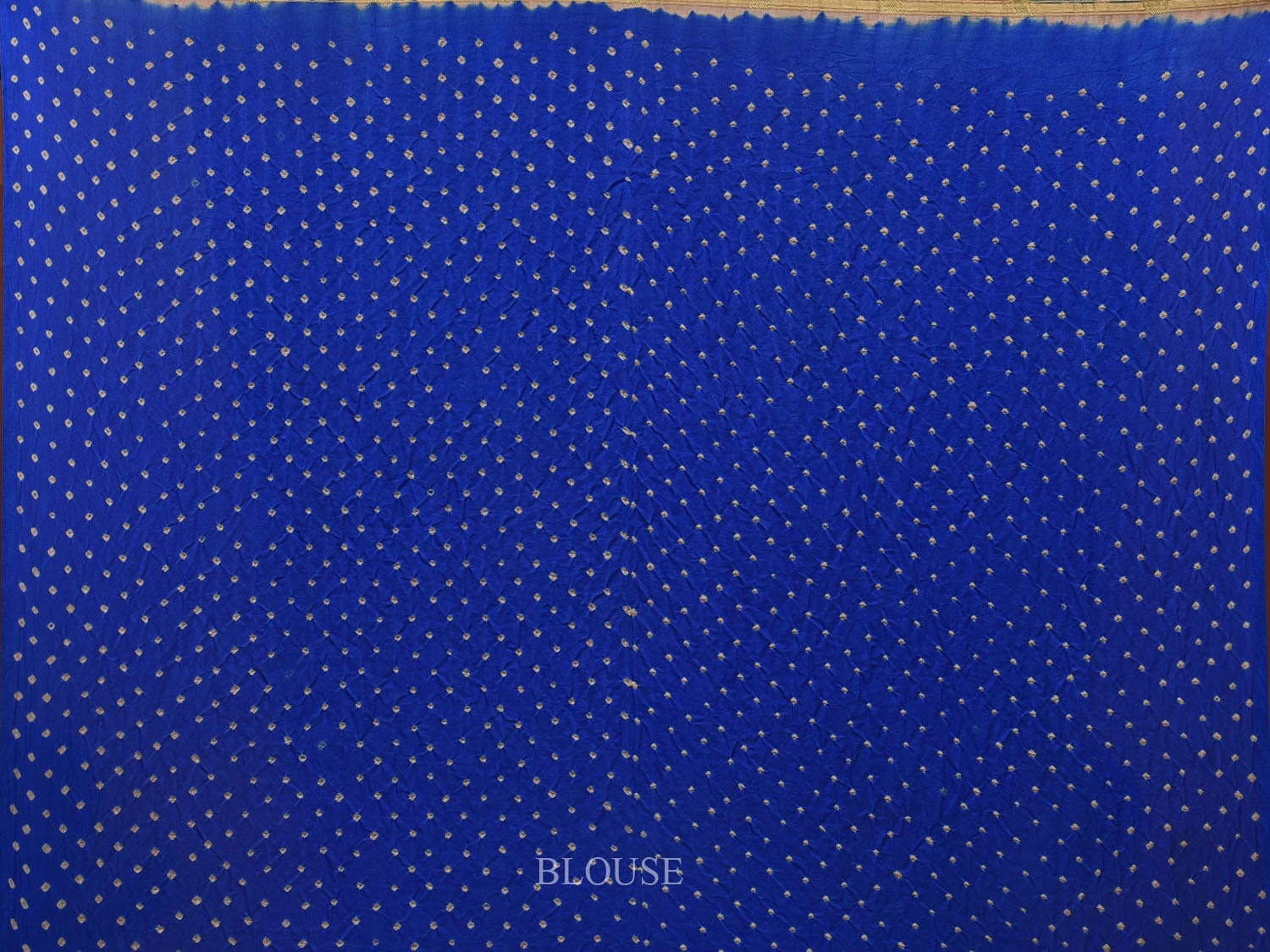 Blue Bandhani Kanchipuram Silk Handloom Saree with Kalamkari Hand Painted Body and Checks Design bn0409