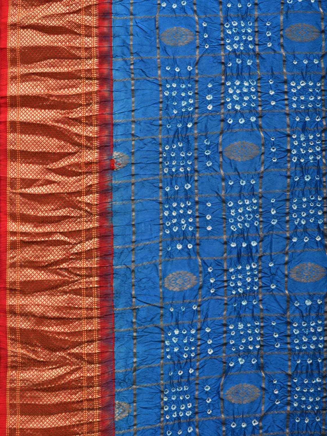 Blue Bandhani Paithani Silk Handloom Saree with Pallu Design bn0263