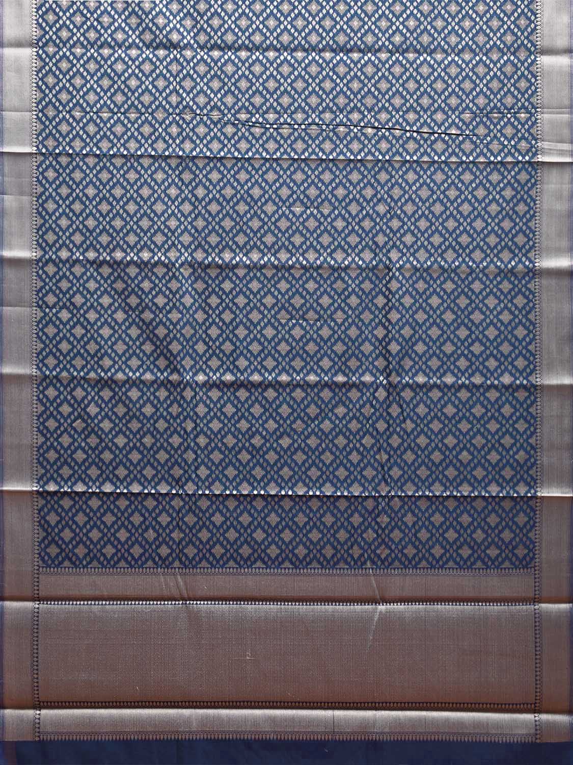 Blue Dhakai Jamdani Cotton Viscose Saree with Grill Design dj0038