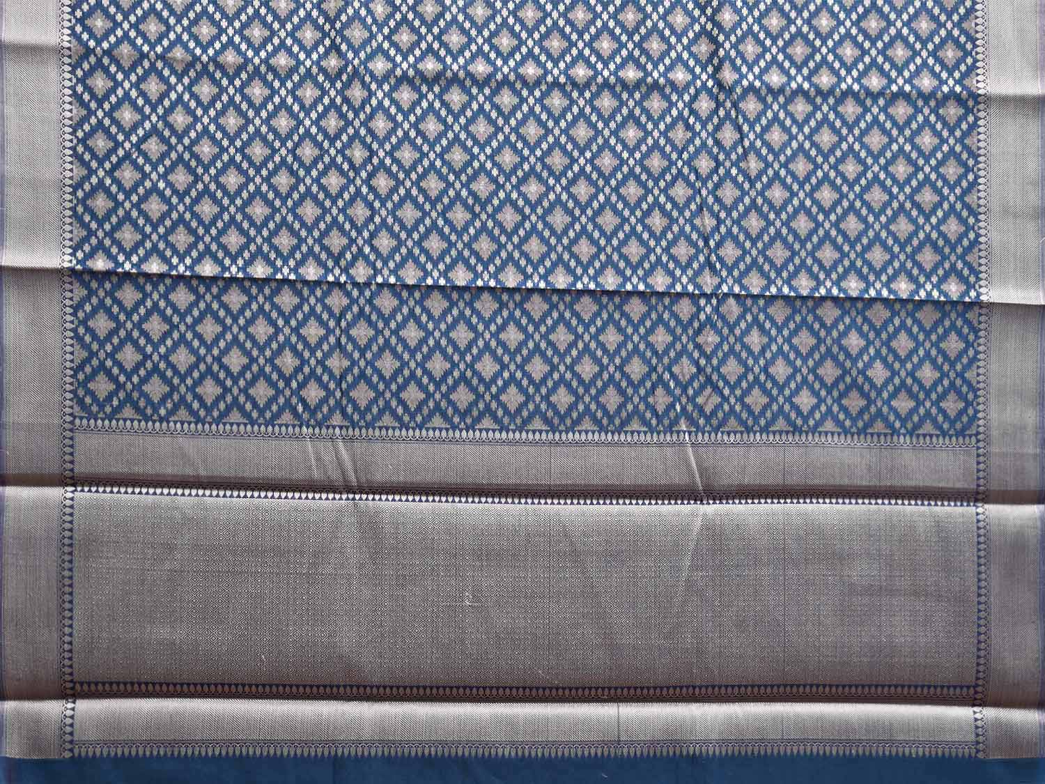 Blue Dhakai Jamdani Cotton Viscose Saree with Grill Design dj0038