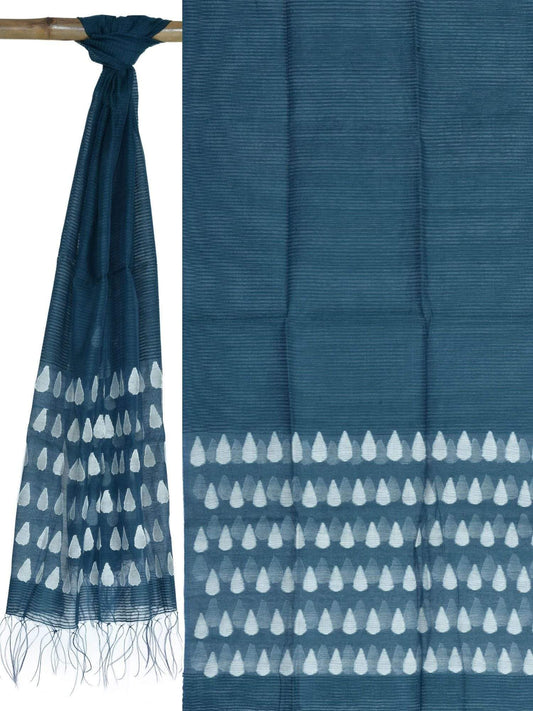 Blue Jamdani Cotton Handloom Stole ds1648