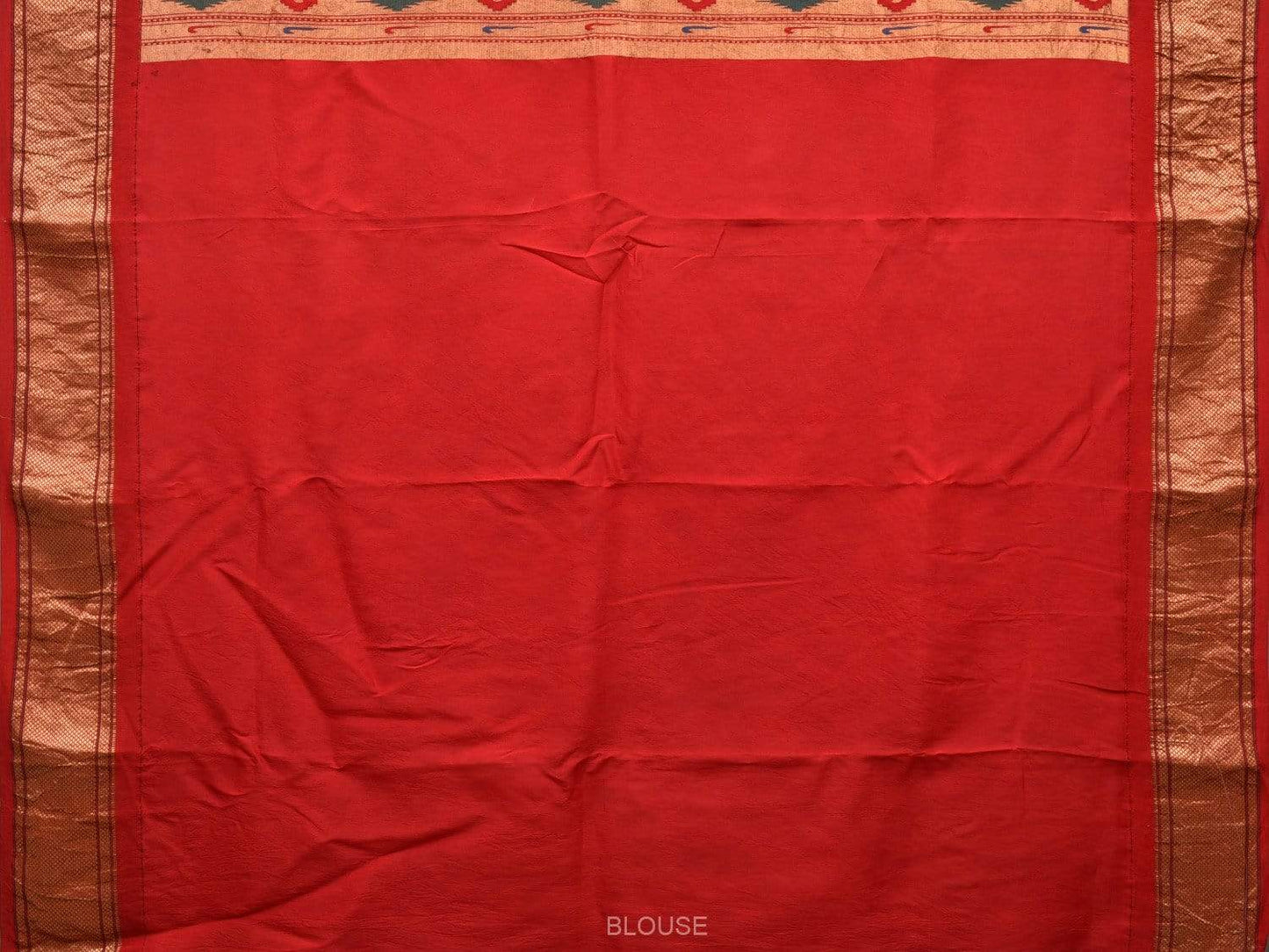 Blue Kalamkari Hand Painted Paithani Silk Handloom Saree with Floral and Pallu Design KL0476