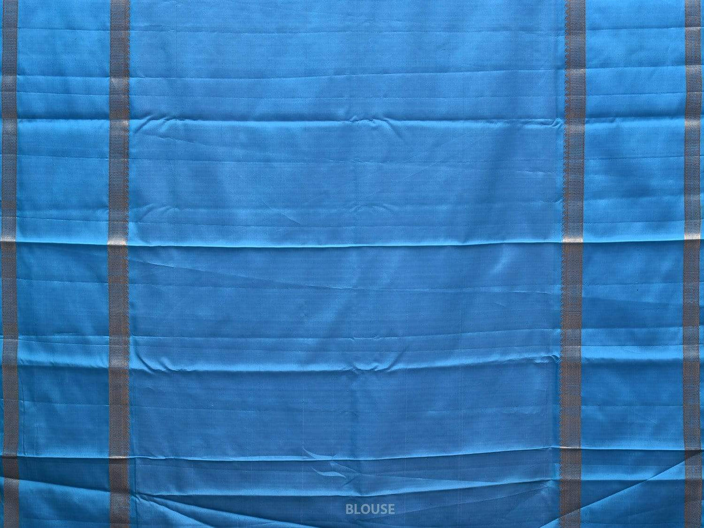 Blue Kanchipuram Silk Handloom Saree with Middle Brocade Design k0508