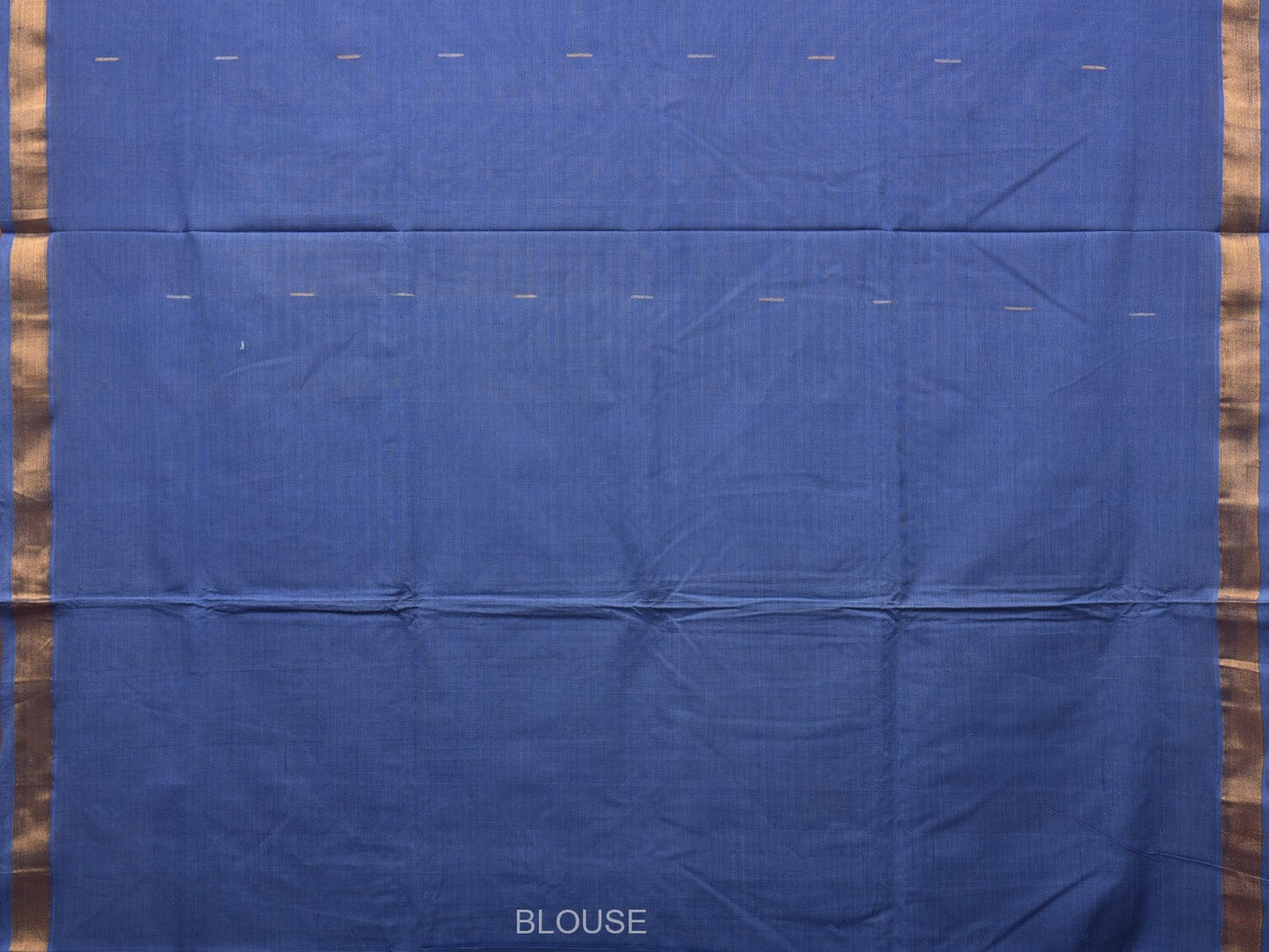 Blue Khadi Cotton Handloom Saree with Buta and Strip Pallu Design kh0650