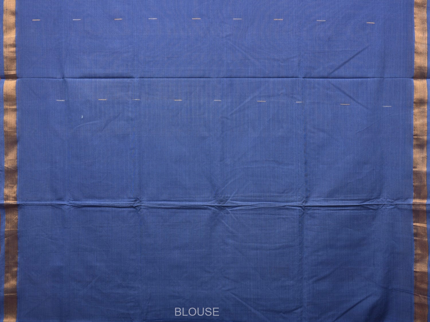 Blue Khadi Cotton Handloom Saree with Buta and Strip Pallu Design kh0650