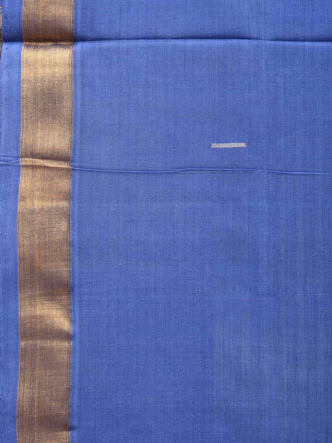 Blue Khadi Cotton Handloom Saree with Buta and Strip Pallu Design kh0650