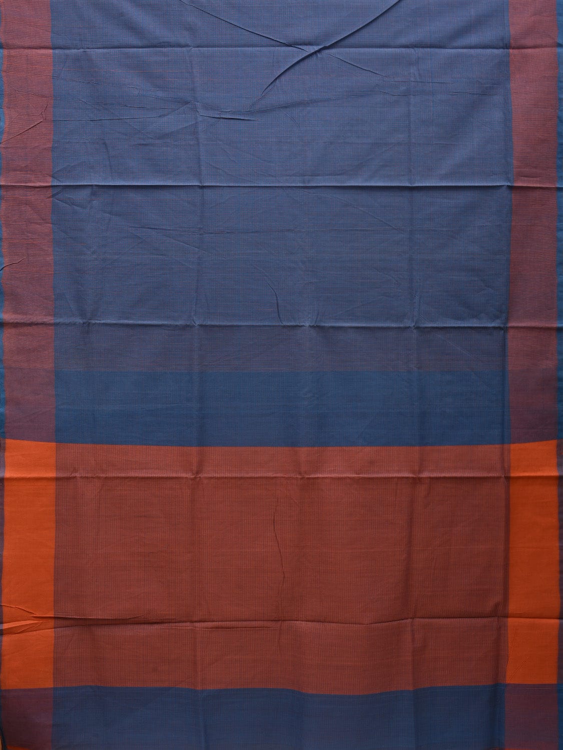 Blue Mangalgiri Cotton Handloom Saree with Checks Design mn0063