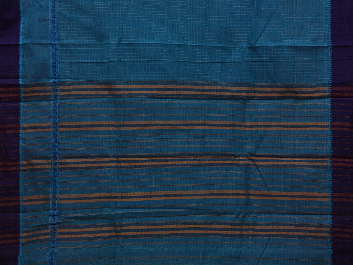 Blue Narayanpet Cotton Handloom Saree with Checks Design No Blouse np0616