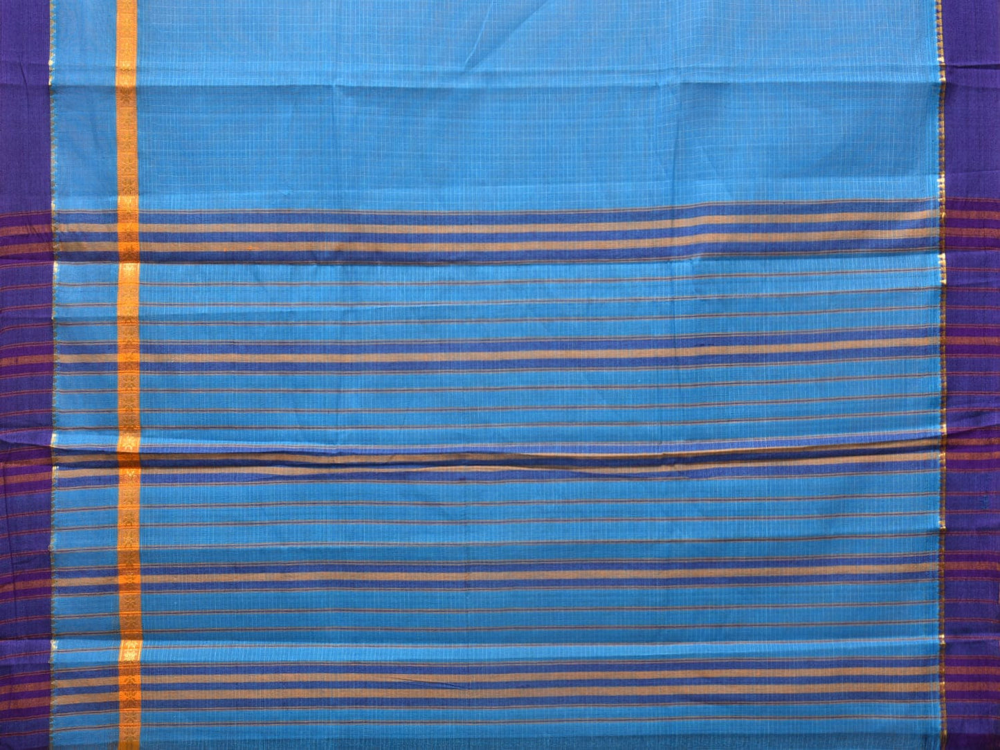 Blue Narayanpet Cotton Handloom Saree with One Side Big Border Design No Blouse np0788