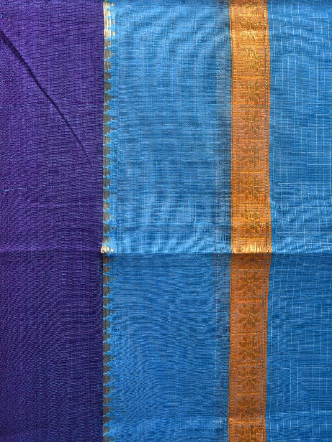 Blue Narayanpet Cotton Handloom Saree with One Side Big Border Design No Blouse np0788