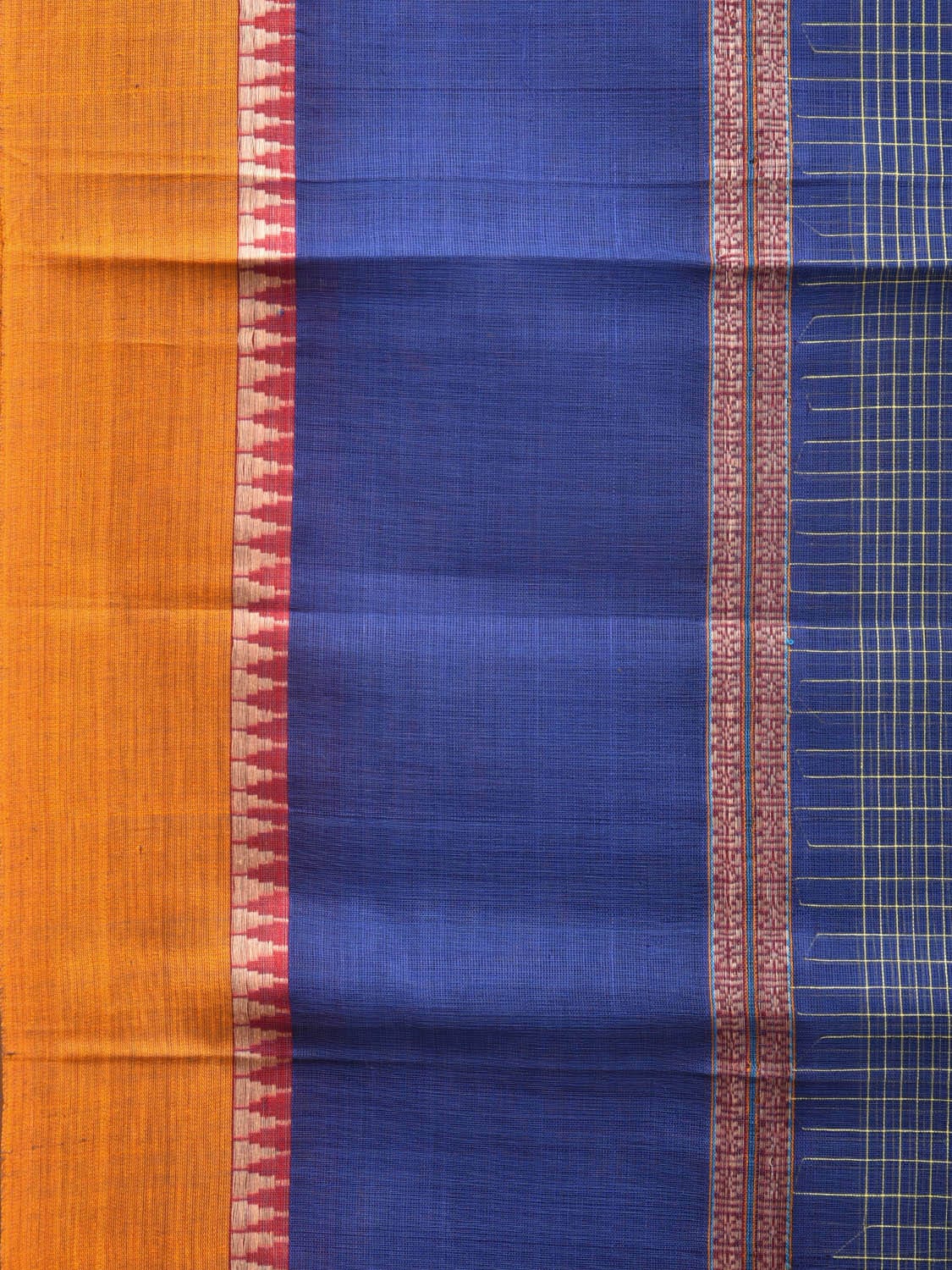 Blue Narayanpet Cotton Handloom Saree with Strips Design No Blouse np0758
