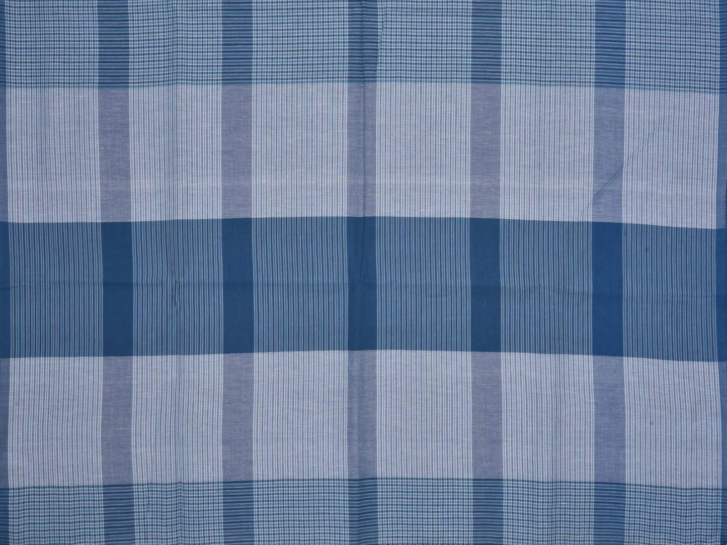 Blue Organic Cotton Handloom Saree with Small Checks Design o0129