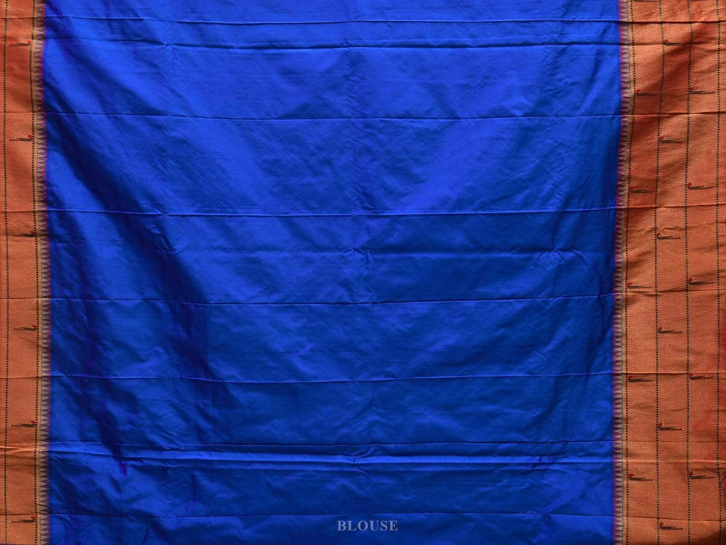 Blue Paithani Silk Handloom Saree with Triple Muniya Border Design p0387